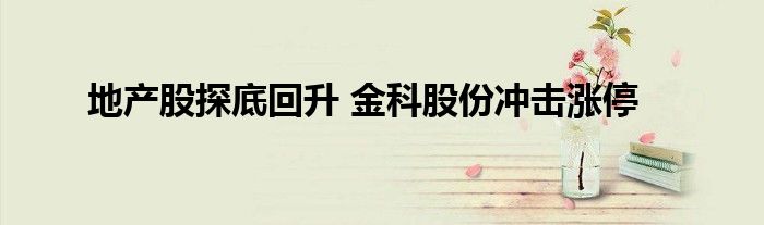 地产股探底回升 金科股份冲击涨停