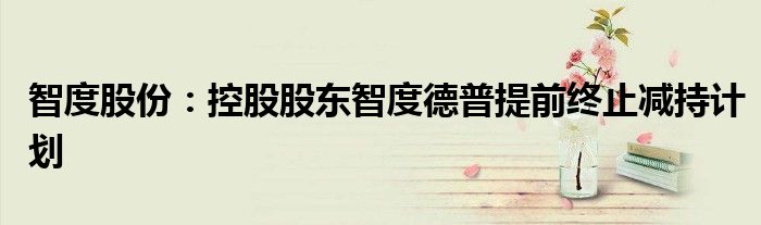 智度股份:控股股东智度德普提前终止减持计划