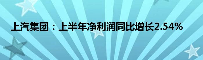 上汽集团:上半年净利润同比增长2.54%