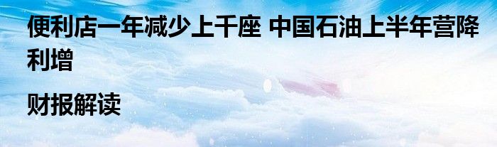 便利店一年减少上千座 中国石油上半年营降利增|财报解读