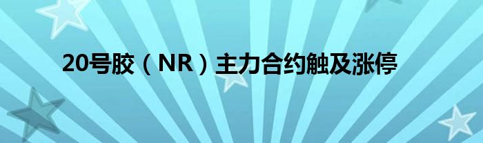 20号胶（NR）主力合约触及涨停