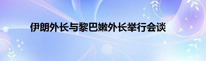 伊朗外长与黎巴嫩外长举行会谈