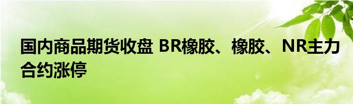 国内商品期货收盘 BR橡胶、橡胶、NR主力合约涨停