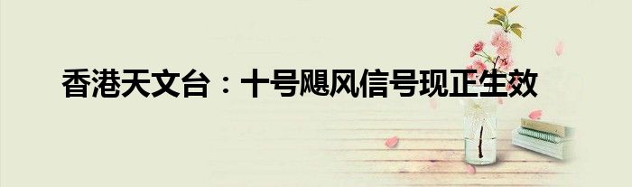 香港天文台:十号飓风信号现正生效