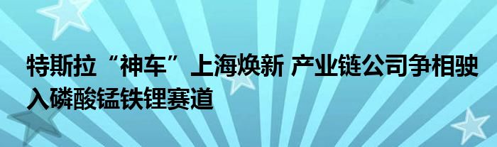 特斯拉“神车”上海焕新 产业链公司争相驶入磷酸锰铁锂赛道