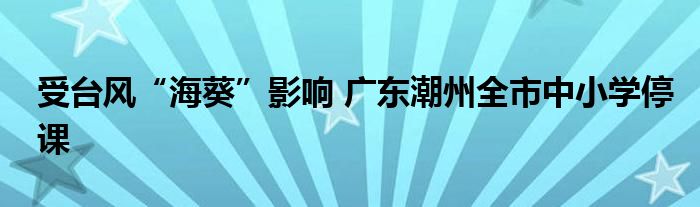 受台风“海葵”影响 广东潮州全市中小学停课
