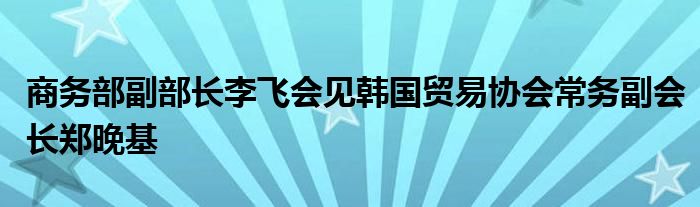 商务部副部长李飞会见韩国贸易协会常务副会长郑晚基