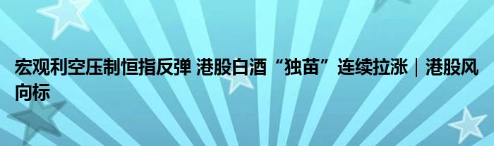 宏观利空压制恒指反弹 港股白酒“独苗”连续拉涨|港股风向标