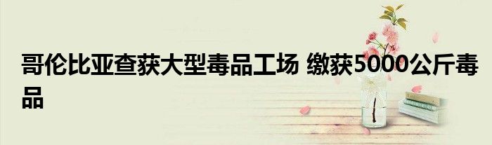 哥伦比亚查获大型毒品工场 缴获5000公斤毒品