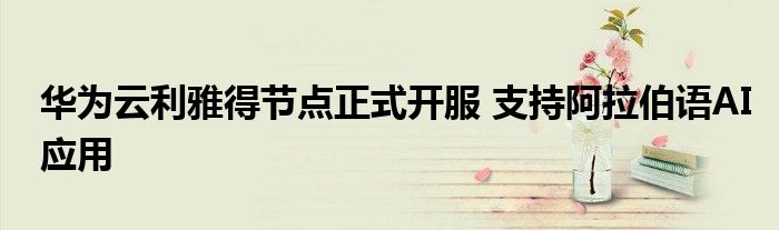 华为云利雅得节点正式开服 支持阿拉伯语AI应用