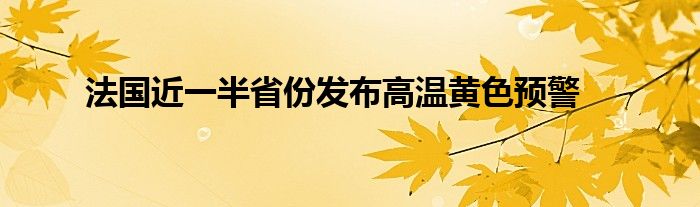 法国近一半省份发布高温黄色预警