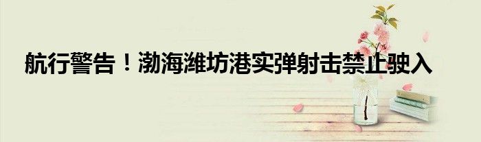 航行警告!渤海潍坊港实弹射击禁止驶入
