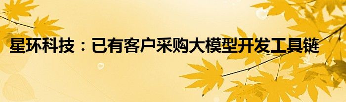 星环科技:已有客户采购大模型开发工具链