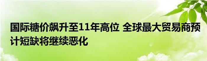 国际糖价飙升至11年高位 全球最大贸易商预计短缺将继续恶化