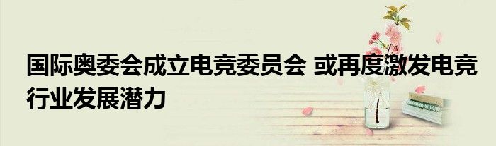 国际奥委会成立电竞委员会 或再度激发电竞行业发展潜力