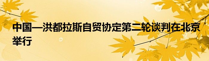 中国—洪都拉斯自贸协定第二轮谈判在北京举行