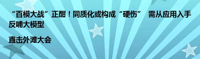 “百模大战”正酣!同质化或构成“硬伤” 需从应用入手反哺大模型|直击外滩大会