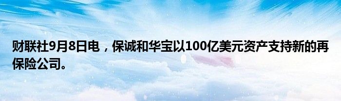 财联社9月8日电,保诚和华宝以100亿美元资产支持新的再保险公司。