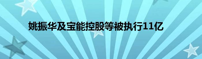 姚振华及宝能控股等被执行11亿