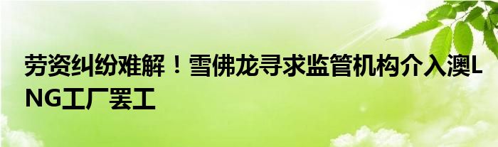 劳资纠纷难解!雪佛龙寻求监管机构介入澳LNG工厂罢工