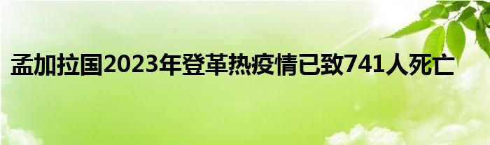孟加拉国2023年登革热疫情已致741人死亡