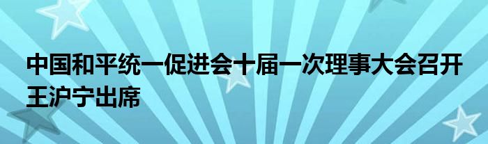 中国和平统一促进会十届一次理事大会召开 王沪宁出席