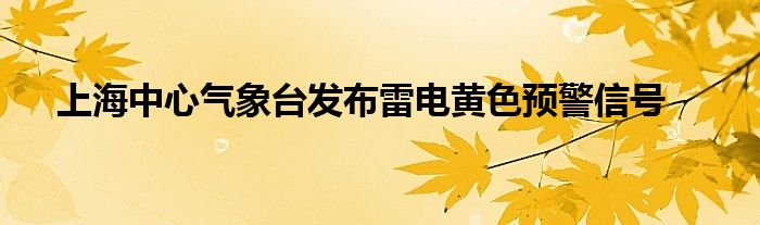 上海中心气象台发布雷电黄色预警信号