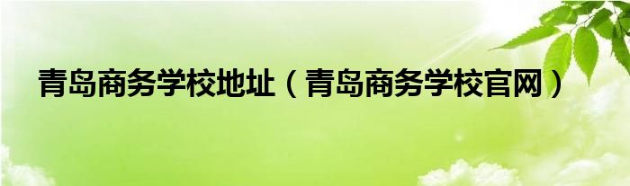 青岛商务学校地址（青岛商务学校官网）