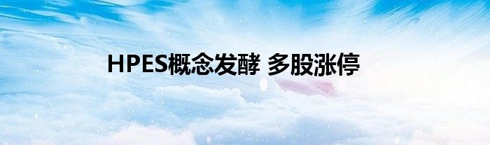 HPES概念发酵 多股涨停