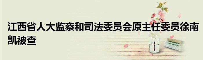 江西省人大监察和司法委员会原主任委员徐南凯被查