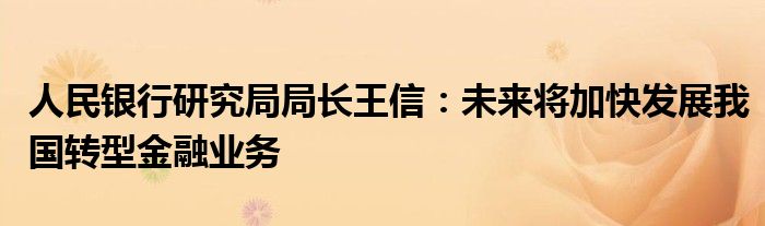 人民银行研究局局长王信:未来将加快发展我国转型金融业务