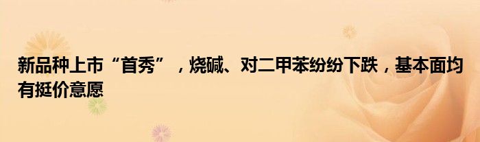 新品种上市“首秀”,烧碱、对二甲苯纷纷下跌,基本面均有挺价意愿