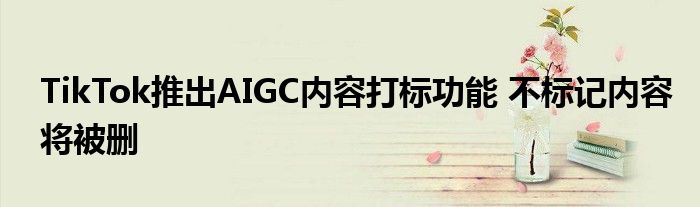 TikTok推出AIGC内容打标功能 不标记内容将被删