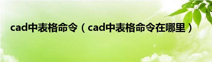 cad中表格命令(cad中表格命令在哪里)