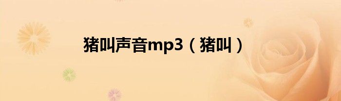 猪叫声音mp3(猪叫)