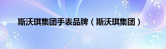 斯沃琪集团手表品牌(斯沃琪集团)