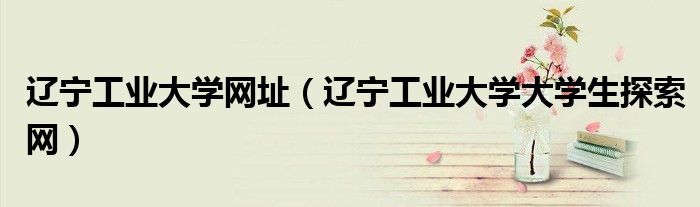 辽宁工业大学网址(辽宁工业大学大学生探索网)
