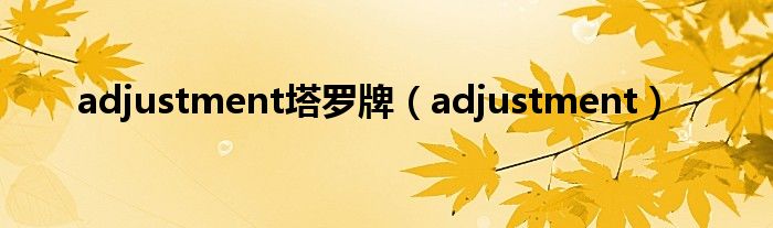 adjustment塔罗牌(adjustment)