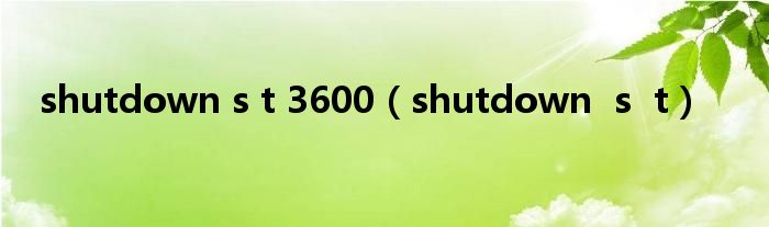 shutdown s t 3600(shutdown s t)