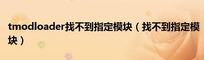 tmodloader找不到指定模块(找不到指定模块)