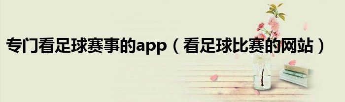 专门看足球赛事的app(看足球比赛的网站)