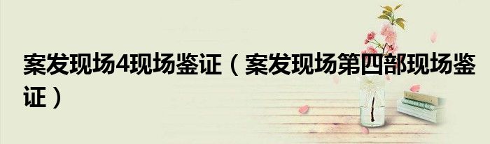案发现场4现场鉴证(案发现场第四部现场鉴证)