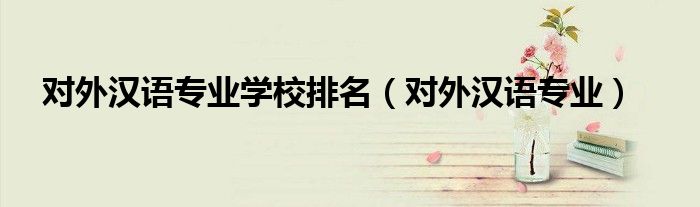 对外汉语专业学校排名(对外汉语专业)