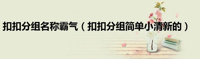扣扣分组名称霸气(扣扣分组简单小清新的)