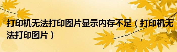 打印机无法打印图片显示内存不足(打印机无法打印图片)