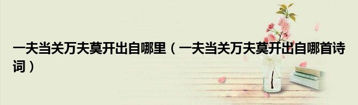 一夫当关万夫莫开出自哪里(一夫当关万夫莫开出自哪首诗词)