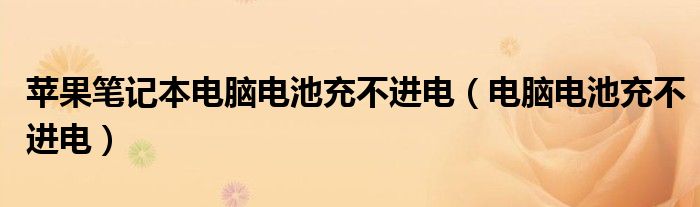 苹果笔记本电脑电池充不进电(电脑电池充不进电)