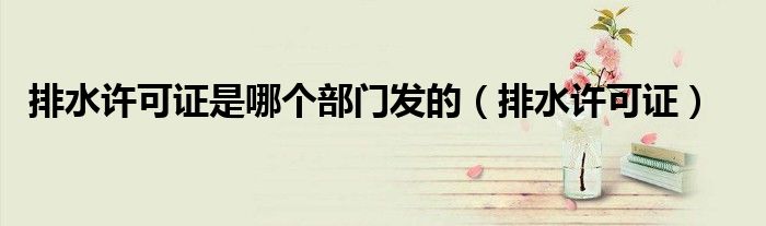 排水许可证是哪个部门发的(排水许可证)