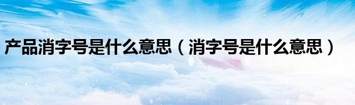 产品消字号是什么意思(消字号是什么意思)