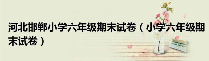 河北邯郸小学六年级期末试卷(小学六年级期末试卷)